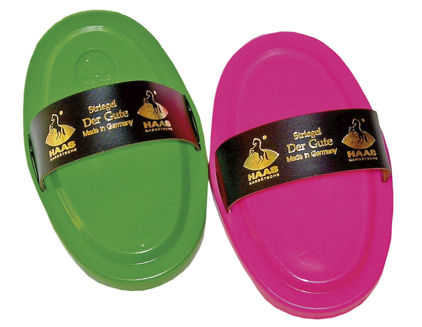 Zgrzebło dla konia Der Gute, ze szlufką, różne kolory, 16 cm, Haas - Cavalo